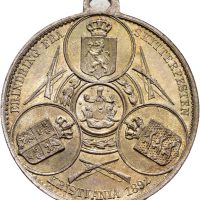 1892 Erindring fra skytterfesten Kristiania, Throndsen, 27 mm, forsølvet bronse, 01