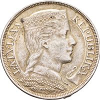 1932 Latvia 5 lati, 1+