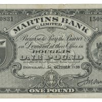 1938 Isle of Man 1 pound, Martins Bank, 1/1-