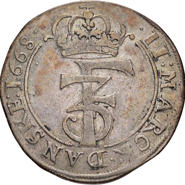 1668 2 mark Frederik III (1648-1670), 1/1+