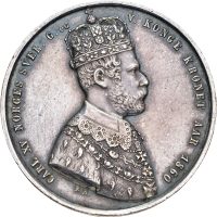 1860 Norge Kastepenning til kroningen Karl XV (1859-1872), 1+/01