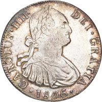 1806 TH Mexico 8 reales Carl IV, 1/1+ med anmerkninger