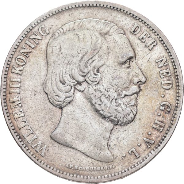 1851 Nederland 2 1/2 gulden William III (1849-1890), 1/1+