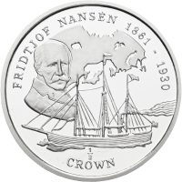 1997 Isle of Man 1/2 crown Elizabeth II, Fridtjof Nansen, 0