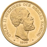 1898 Sverige 20 kronor Oskar II (1872-1907), 0/01