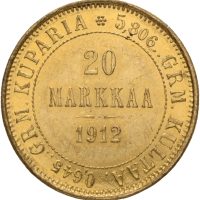 1912 S Finland 20 markkaa Nikolai II, 0/01