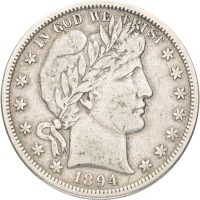 1894 S USA 1/2 dollar Barber Half, 1