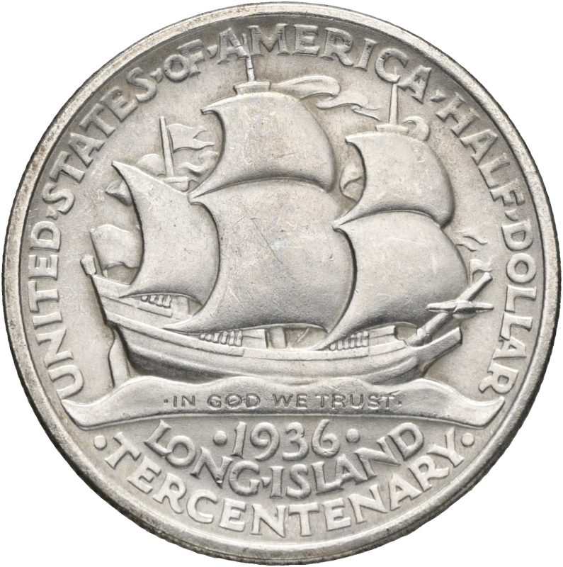 1936 USA 1/2 dollar Long Island Tercentenary, 1+