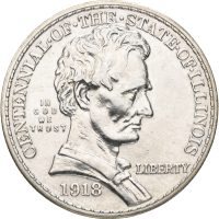 1918 USA 1/2 dollar Illinois Centennial -Lincoln, 01