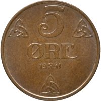 1941 5 øre, fingermerke, 0