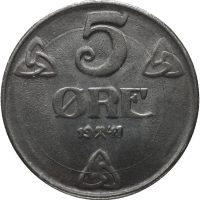 1941 5 øre, jern, 0
