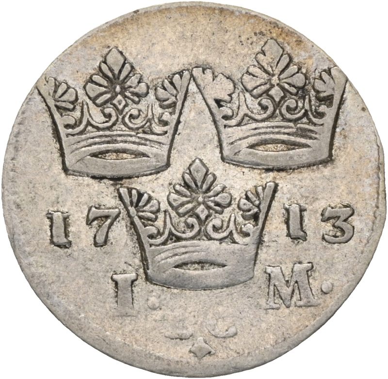 1713 Sverige mark Karl XII (1697-1718), 1+