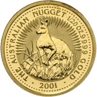2001 Australia 5 dollars Elizabeth II, 1/20 oz gull, proof