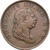1813 Britisk Guyana 1/2 stiver George III, 1+/01