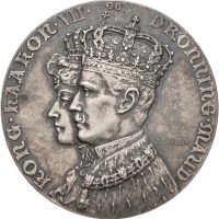 1906 kong Haakon VII og dronning Maud kroningen, 40 mm, sølv, 01