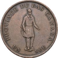 1837 Canada 1/2 penny Bank Token, Canada forente provins, 1+/01