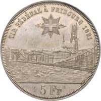 1881 Sveits 5 francs, Fribourg Shooting Festival, 01