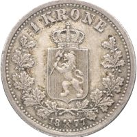 1877 1 krone Oscar II, 01)(0/01