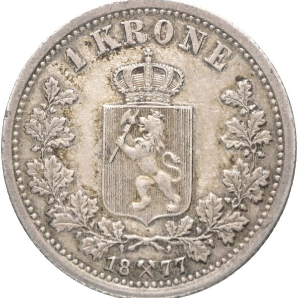 1877 1 krone Oscar II, 01)(0/01
