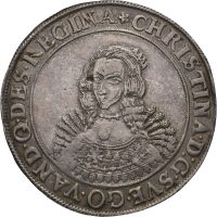 1642 Sverige Pommern, riksdaler Kristina (1632-1654), blankettfeil, 1+