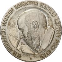 100-årsjubileum for oppdagelsen av Leprabasillen 1873-1973, Armauer Hansen, 20,58 g, sølv, 35 mm, 0/01