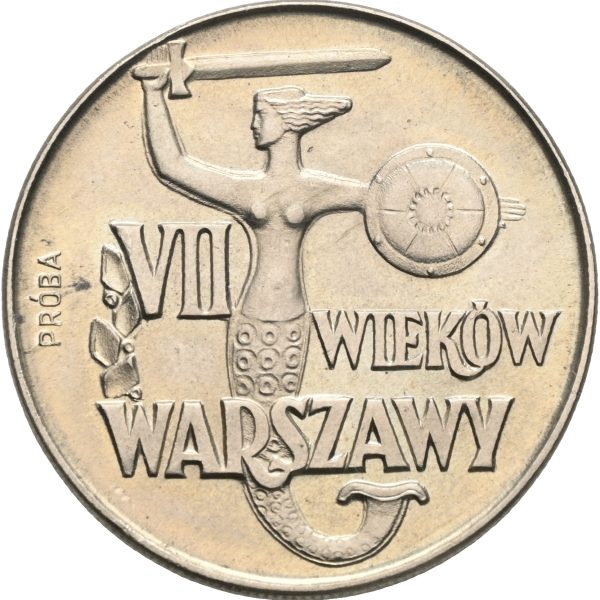 1965 Polen 10 zlotych, 700 år Warszawa, prøve, kobbernikkel, 0/01
