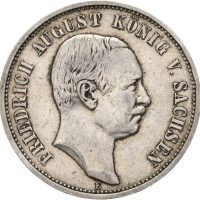 1910 E Tysk Keiserriket, Sachsen 3 mark Friedrich August III, 1/1+