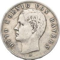 1900 D Tysk keiserriket, Bayern 5 mark Otto (1886-1913), 1/1+