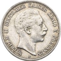 1905 A Tysk keiserriket, Preussen 2 mark Wilhelm II (1888-1918), 1/1+