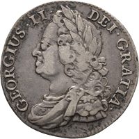 1743 England shilling George II (1727-1760), 1/1+