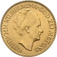1925 Nederland 10 gulden Wilhelmina, 0/01
