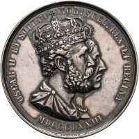 1873 Kroningsmedalje til Oscar II og Sophie, Universitets minnemedalje, sølv, 42 mm, 01