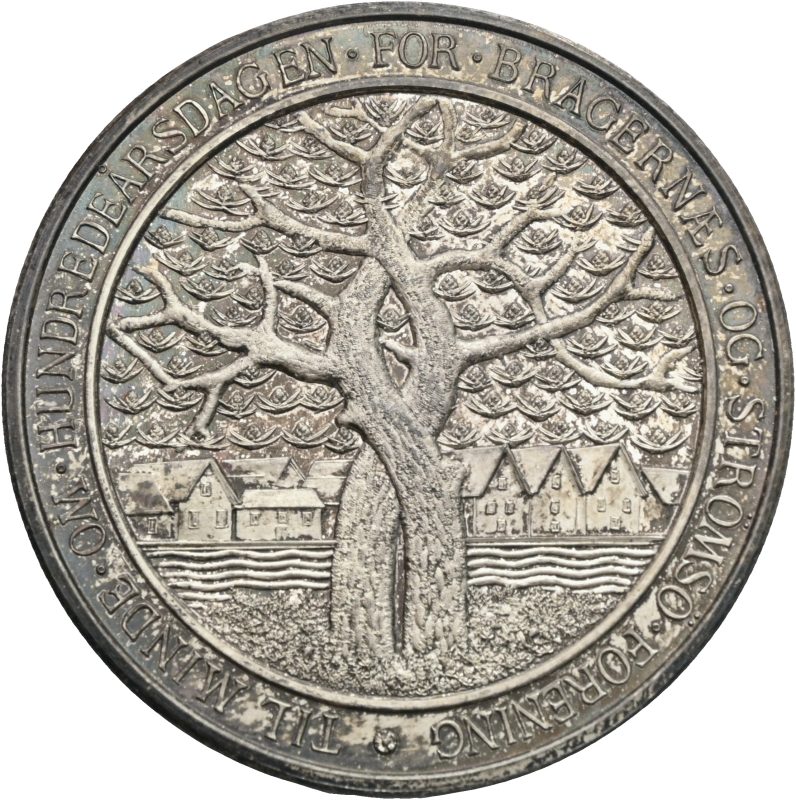 1911 Bragernes og Strømsø forening 100-års jubileum, sølv, i originalt etui