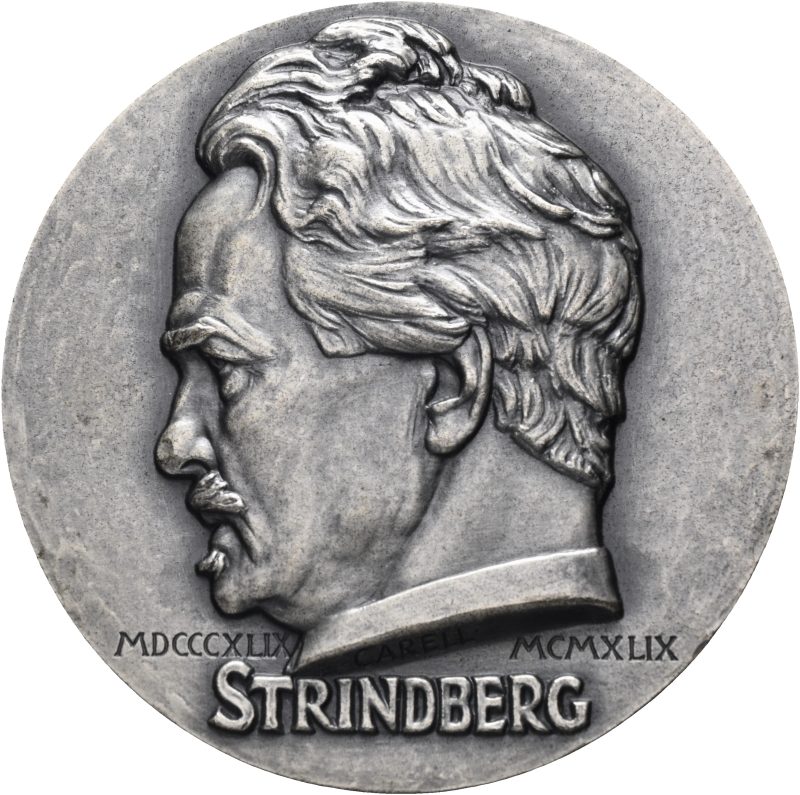 1949 Sverige August Strindberg, 100-års jubileum, sølv, 93,45 g,  i originalt etui