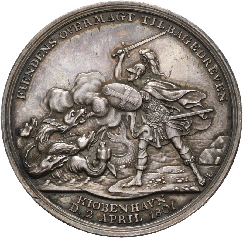 1801 Danmark slaget på Reden, Loos, sølv, 39 mm, 1+/01
