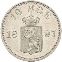 1897 10 øre Oscar II, 1+/01