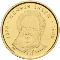 2006 South Georgia & South Sandwich Islands 4 pounds Elizabeth II, Henrik Ibsen, 1,24 g., Pro