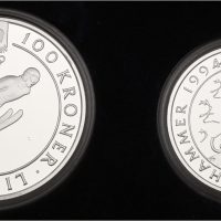 1994 OL Lillehammer sølvpar nr. 4, Skihopper og Barn på kjelke, proof