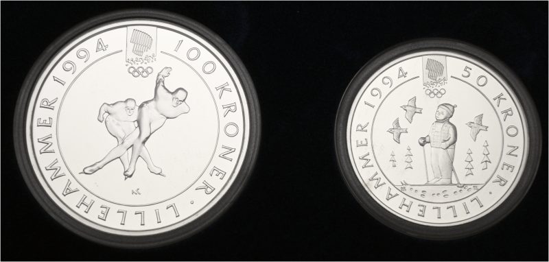 1994 OL Lillehammer sølvpar nr. 2, Kvinnelige hurtigløpere og Barn på ski, proof