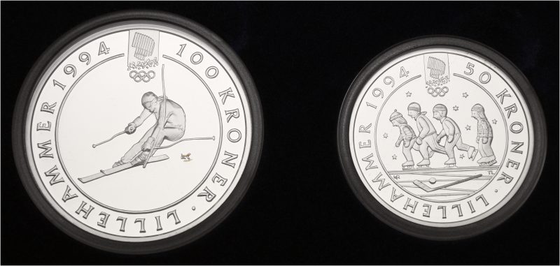 1994 OL Lillehammer sølvpar nr. 5, Alpinist og Barn på skøyter, proof