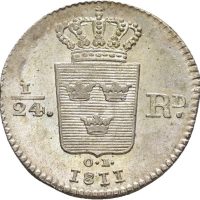 1811 Sverige 1/24 riksdaler Karl XIII, ex. Myntkomp., 0/01