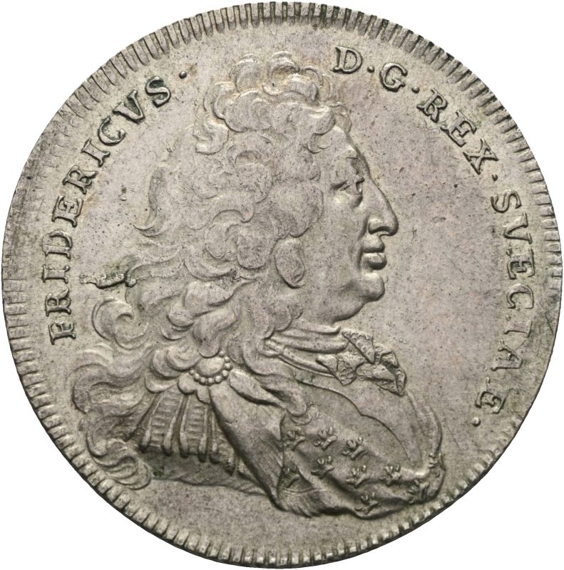 1732 Sverige 4 mark Fredrik I, kun 6 kjente eksemplarer, 1+/01