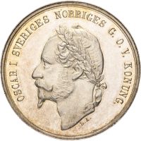 1859 Sverige kastemynt Oskar I (1844-1859), kongens begravelse, 0/01