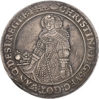 1640 Sverige riksdaler Kristina (1632-1654), monteringsspor, kantskade, 1+