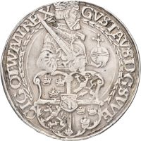 1543 Sverige daler Gustav Vasa, Svartsjø, monteringspor, 1