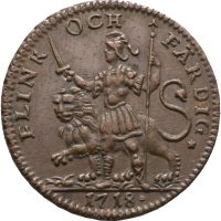 1718 Sverige daler SM Karl XII, Flink og färdig, 1+