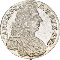 1697 Sverige 2 mark Karl XI, ex. Misab 13/869, prakt, 01