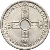 1939 krone Haakon VII, 0/01