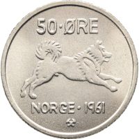 1961 50 øre Olav V, 0