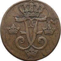 1737 Sverige öre Fredrik I, den sjeldne Stockholm utgave, 1/1+